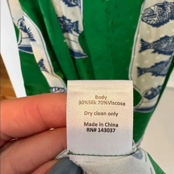 Hunter Bell Green and Blue Fish Print Dress (Valerie Dress) - Picture 4 of 4